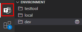 Captura de ecrã a mostrar o conjunto de ferramentas selecionar equipas na barra de atividade.